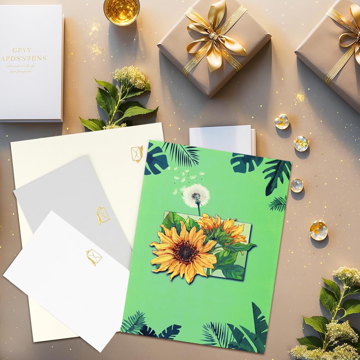 Sunflowers Pop Up Card, Paper Flower Greeting Cards, 3D Pop Up Card For Mother'S Day, Birthday, Anniversary, Get Well Soon, Includes Envelope.