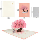 Couple Peach Blossoms For Lesbian Pop Up, Paper Flower Bouquet Greeting Card With Blank Note Card & Envelope, Gift For Celebrate Love, Birthday, Anniversary, Wedding, Engagement, Bridal Shower