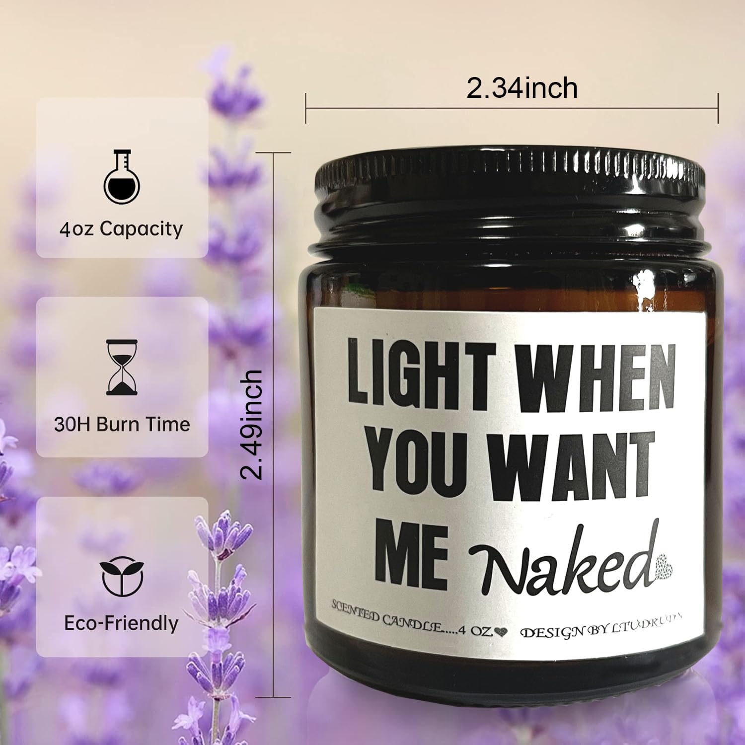 Funny Birthday Candle Gifts For Men Husband Boyfriend From Wife Girlfriend,Valentines Day Gifts Jar Candles For Him-Lavender Scent