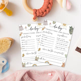 50Pcs Boho Baby Predictions & Advice Cards Baby Shower Party Game Activity Cards New Parent Message Advice Book For Gender Reveal Wishes For Baby, Advice For New Parents To Be