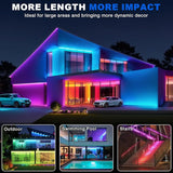 50FT RGB LED Neon Rope Lights App & Remote Control Music Sync IP67 Waterproof Strip Lights