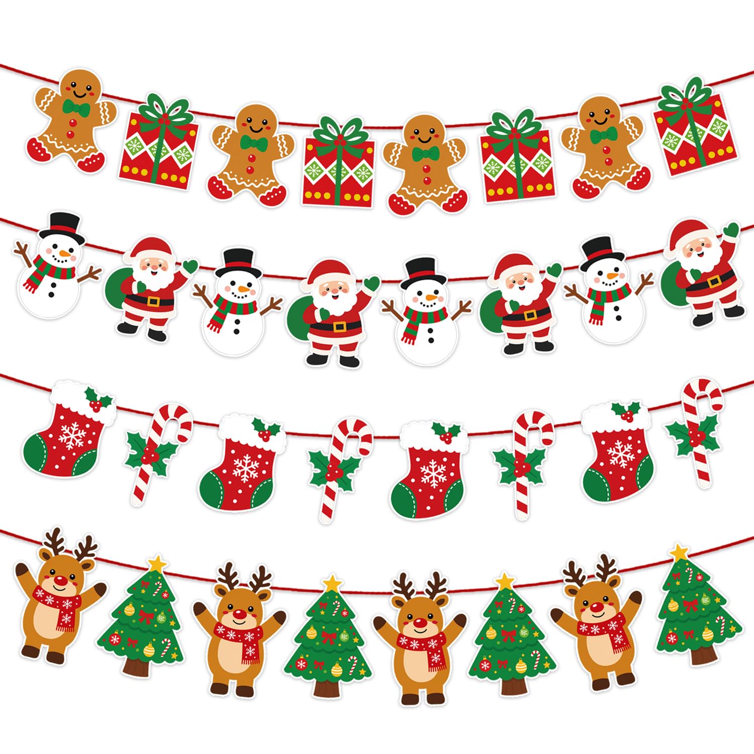 Christmas Party Decorations - 4 Packs Christmas Banner, 8.9 Ft