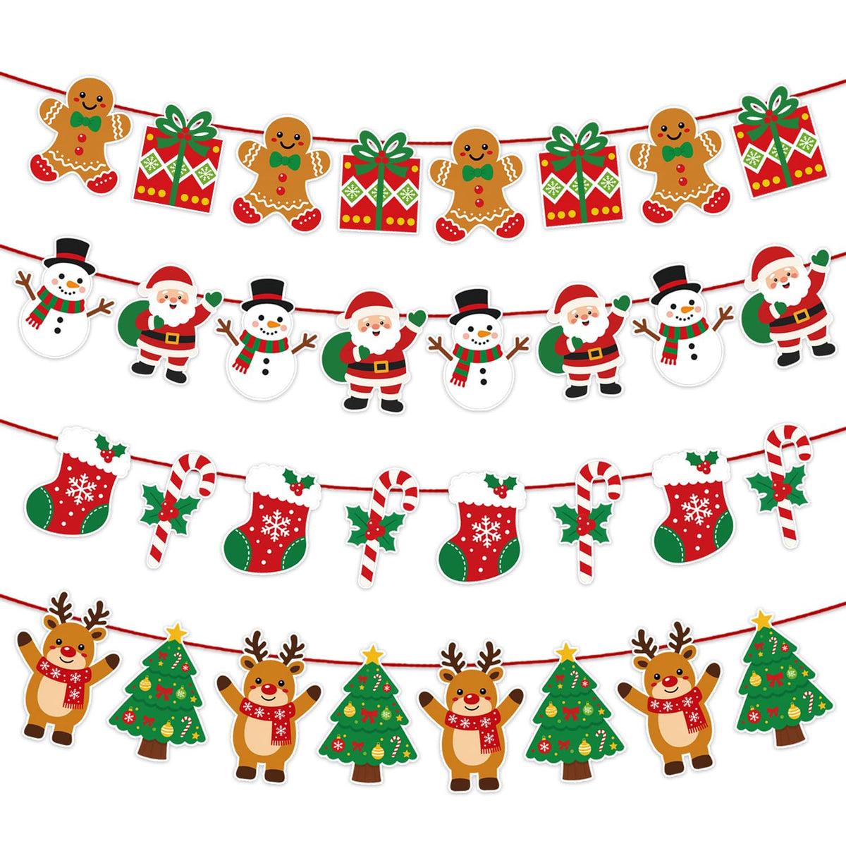 Christmas Party Decorations - 4 Packs Christmas Banner, 8.9 Ft
