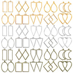 60Pcs Hollow Frame Pendants - Resin Craft Bezels Jewelry Molds For Necklaces And Earrings Making Supplies
