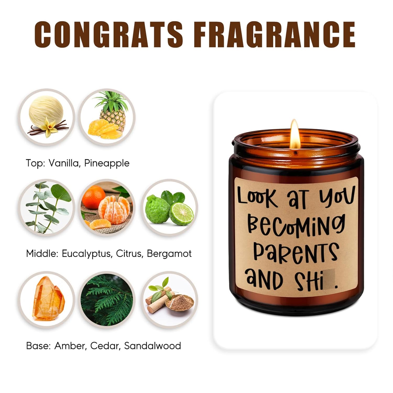 Candle, New Parents Gifts For Couples, First Time Dad, Mom To Be, Gender Reveal Ideas For Parents To Be - Pregnancy Congratulations, 1St Baby, Expecting Mommy, Valentines New Mom And Dad Gifts
