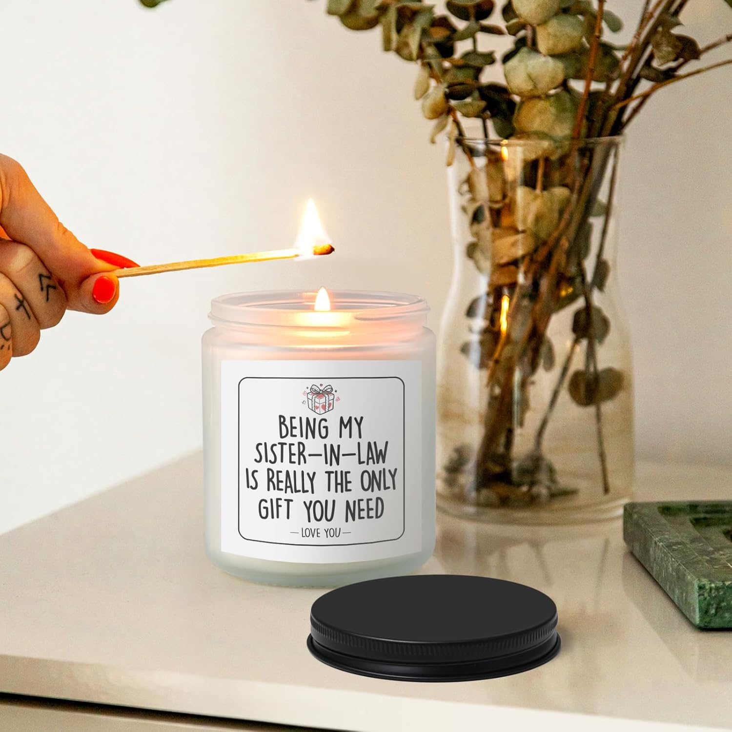 Gifts For Sister In Law, Funny Bride Lavender Soy 7 Oz Candle-Being My Sister-In-Law Is Really, Best New Sister In Law Gifts Ideas For Christmas Birthday Valentine'S Day(White)