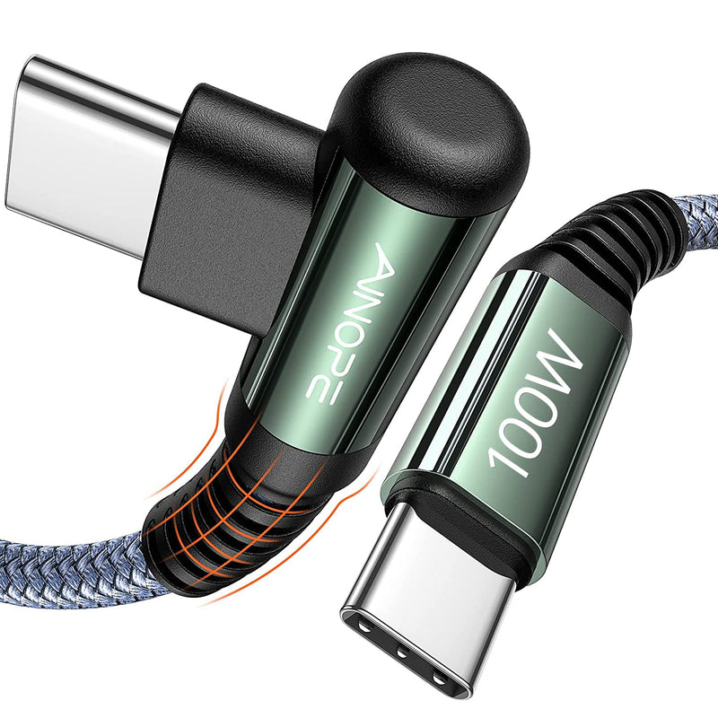 Usb C To Usb C Cable, [100W 16.4Ft/5M 90 Degree] Type C To Type C 20V/5A Fast