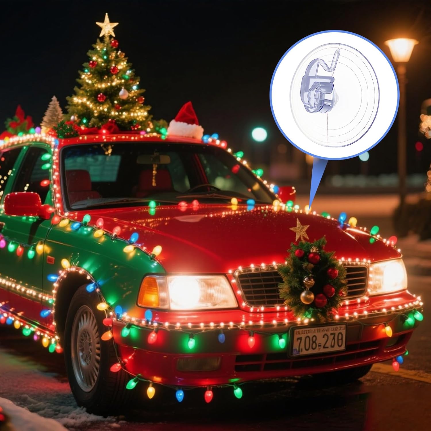 100Pcs Christmas Light Suction 1.5 Inches Light Clips Strong Suction Cup Holders For Hang String Christmas Lights Seasonal Lights And Xmas Decorations Without Tools