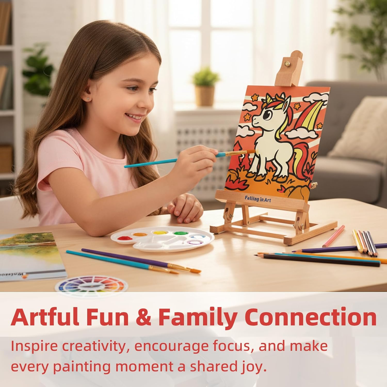 52Pcs Acrylic Paint Set With Table Easel, Art Painting Kit With Acrylic Paints, Canvas Panels, Paintbrushes, Canvas Supplies Kit For Kids, Adults, Beginners, And Artists, Red