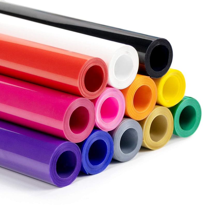 Htv Heat Transfer Vinyl Bundle - 12" X 5Ft Htv Vinyl Rolls For Cricut, Silhoue