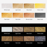 Metallic Waterolor Paints,8 Shimmery Gold Colors, Artist Glitter Solid Watercolors With 1 Water Brush Pen For Artists, Students And Painting Beginners