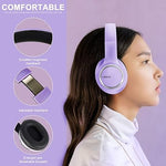 X8 Over-Ear Wired Headphones, Foldable with Mic, 3.5mm Plug, Dark Purple