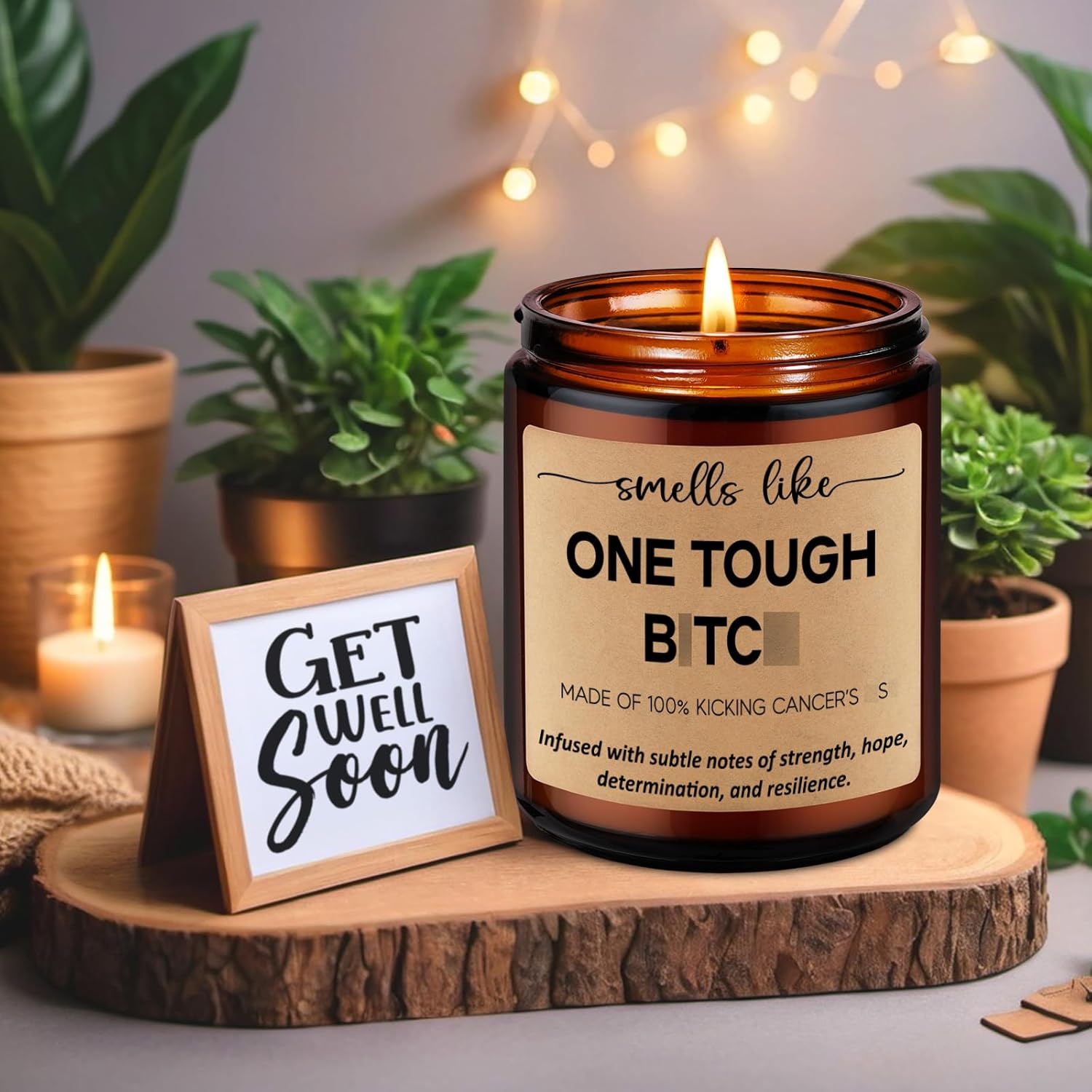 Scented Candles - Breast Cancer Survivor Gifts For Woman - Chemo Comfort Items, Cancer Care Gifts For Women - Funny Mastectomy, Cheer Up, Surgery Recovery Present For Chemo Patients, Mom