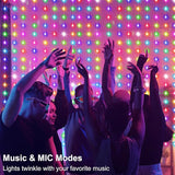 RGB Smart Curtain Lights 8FT x 6FT 144 LED Color Changing Fairy Lights with Music Sync App Remote USB Powered 5050 Chip for Party Patio Garden Decor