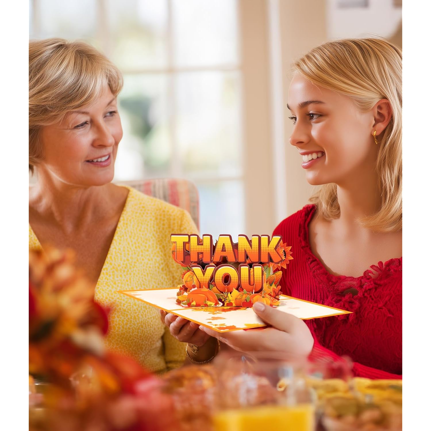 Thanksgiving 3D Pop Up Thank You Card – Autumn Greeting Card With Pumpkins, Leaves, Sunflowers, Turkey & Corn – Harvest Festival Fall Thank You Card For Family, Friends, And Colleagues With Envelope
