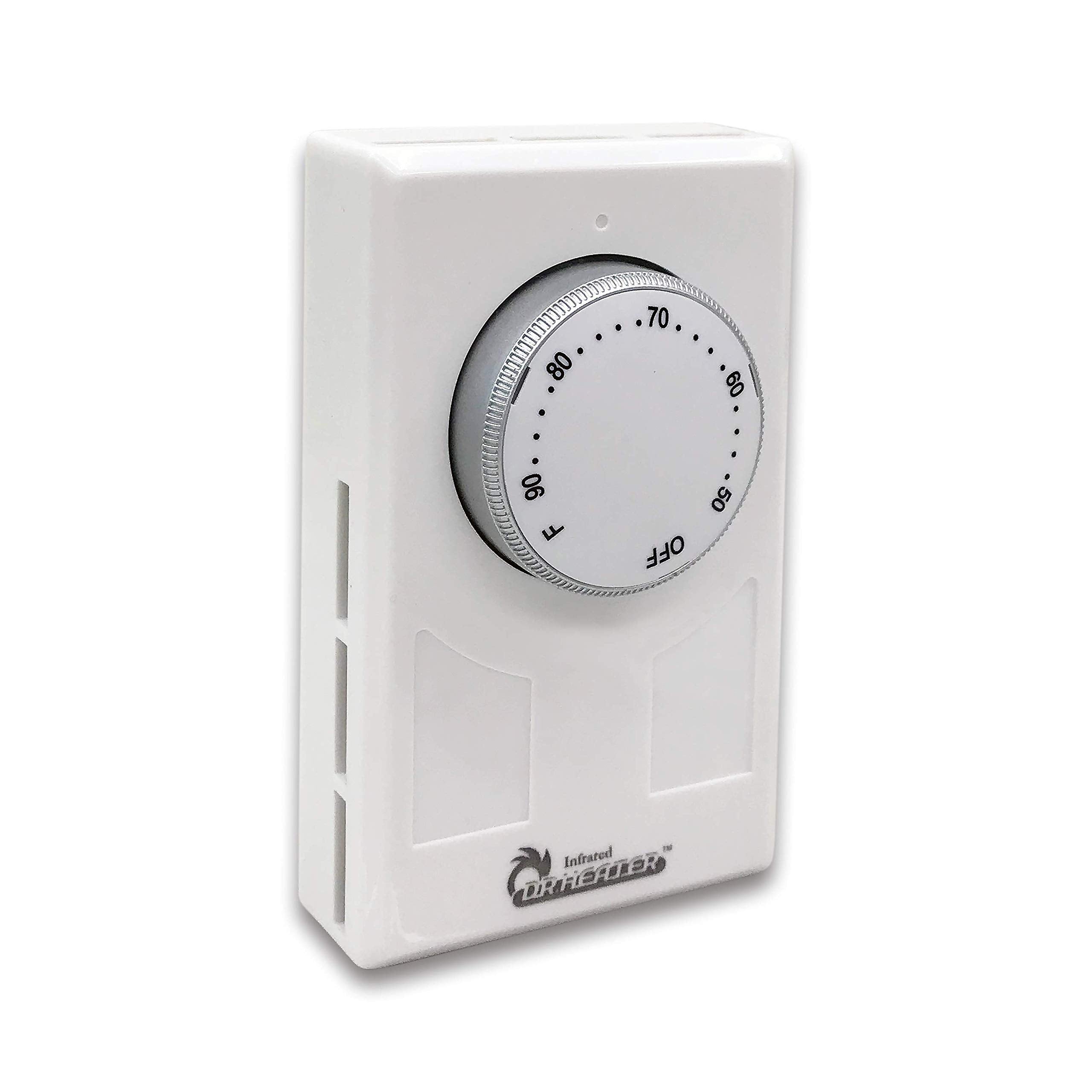 Dr-001 Wall Thermostat 4 Wires Single Or Double Poles 120-277V 3360-7756W, White.