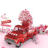 - 3D Truck Valentines Card, Pop Up Valentines Day Card For Wife, Husband, Him, Her, Girlfriend, Boyfriend, Adults | 6X8 In Romantic Valentine Pop Up Cards With Envelope