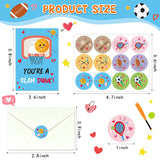 24 Pack Kids Valentine’S Day Cards With Envelopes & Stickers, Sports Themed Classroom Exchange Valentines Cards Bulk For School, Valentine Party Favors For Boys Girls Valentine‘S Day Gifts