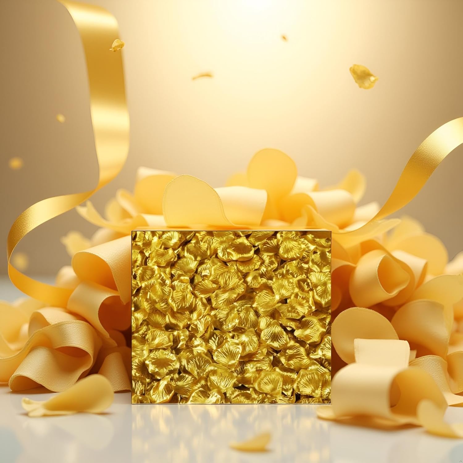 500 Pcs Gold Artificial Silk Flower Petals Silk Rose Petals Fake Petals Emulation Rose Pedals Petals To Throw Wedding For Hotel Home Parties Anniversaries Wedding Decor Artificial Plants And Flowers