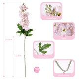 Fake Flowers Delphinium Artificial Flowers Silk Flowers With Stems Long Stem Artificial Flowers For Tall Vase Faux Flowers For Indoor Home Decoration Wedding Decoration Centerpiece (23.6”,8Pcs,Pink)