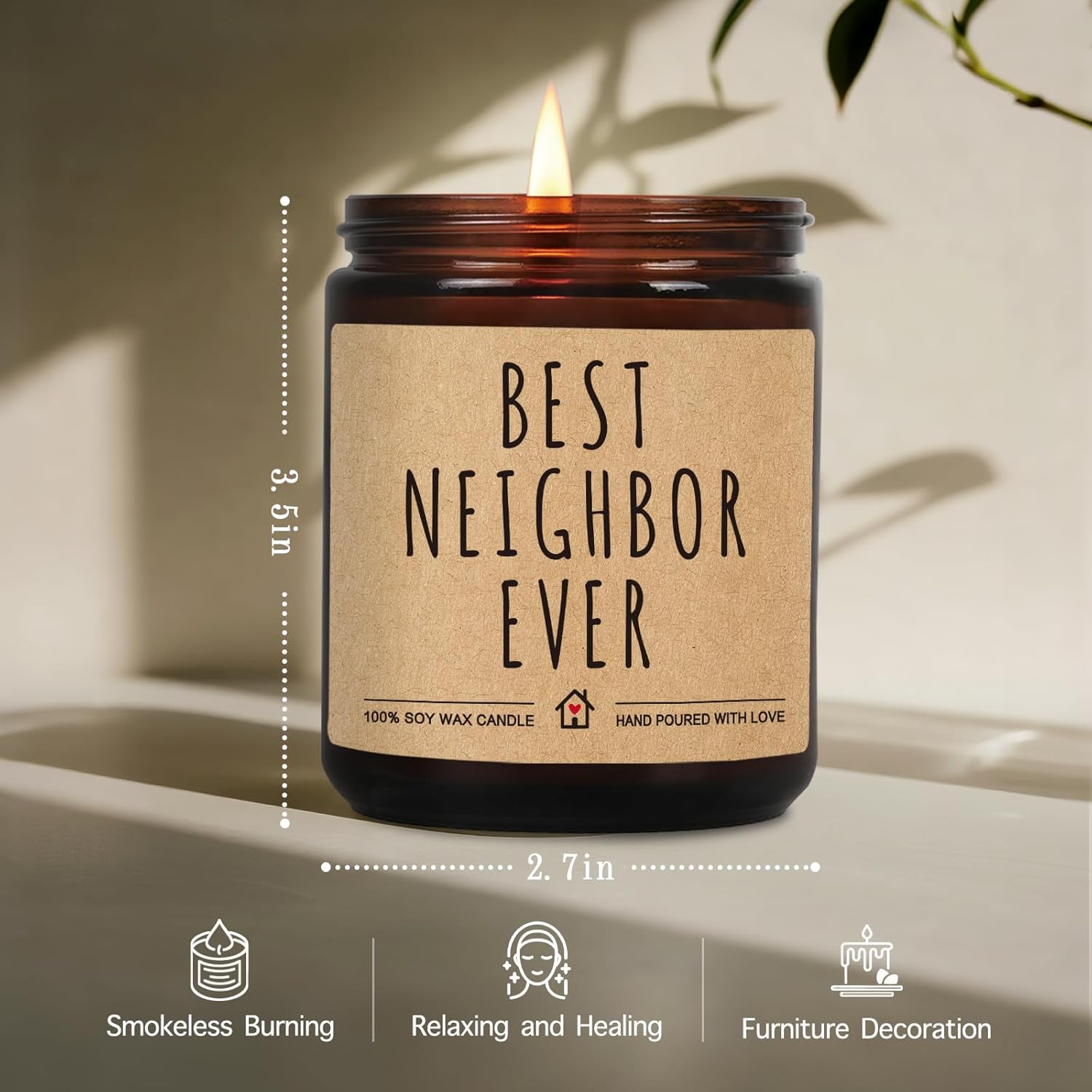 Best Neighbor Ever Candle Gifts For Neighbor, Thanksgiving Christmas Thank You Gift For Neighbors Women Men, Funny Goodbye Moving Housewarming Candle Gift For New House For Neighbors-77