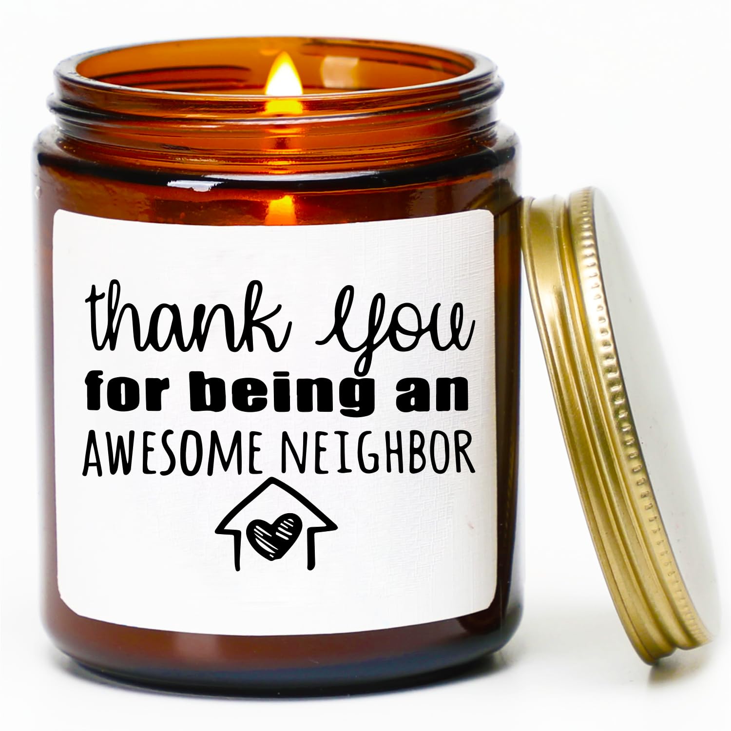 Best Neighbor Gift,Housewarming Gifts For Neighbors,New Home Candle For Neighbor,Rose & Sandalwood Scented Candles,7Oz
