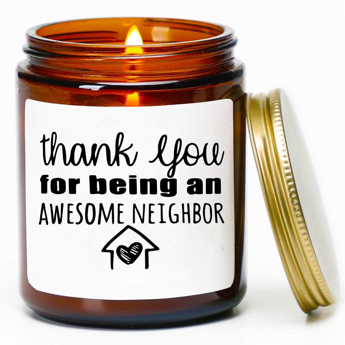 Best Neighbor Gift,Housewarming Gifts For Neighbors,New Home Candle For Neighbor,Rose & Sandalwood Scented Candles,7Oz