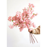 6Pcs Cherry Blossom Branches, Artificial Fake Flowers Stems Silk Tall Flower Arrangement Cherry Blossom Decor For Home Wedding Centerpieces Decoration(Pink)