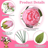 24 Bundles Artificial Peonies Flowers Wedding Faux Flowers Silk Peony Bouquet Bulk Bride Fake Florals Arrangements For Table Centerpieces Wedding ?Party Vase Decor (Light Pink, White)