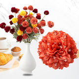 Artificial Chrysanthemum Flowers, 10 Stems Fake Orange Flowers Faux Mums For Home Decor, Centerpieces For Tables, Wedding, Party Decor And Kitchen