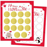 Diy Valentine'S Day 14 Things I Love About You Card For Husband Wife Boyfriend Girlfriend Her Him, 2 Sheets Personalized Valentines Scratch Off Cards Set, Date Night Game Gift Ideas (Red)