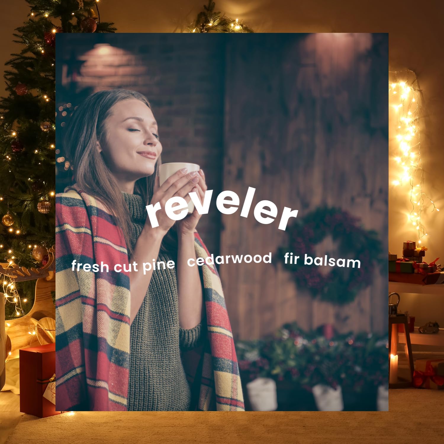 Reveler Scented Winter Candle – Aesthetic Holiday Candle For Home, Fresh Pine, Cedarwood & Fir Balsam, Clean Coco Wax Blend, Vegan, Paraben-Free, 45-Hour Burn, Christmas Decor – 8Oz