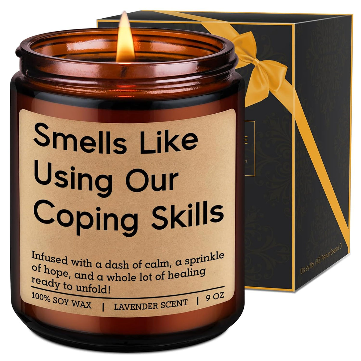 Funny Coping Skills Candle, Therapist Gifts - Mental Health, Graduation, Psychology, Appreciation Gifts For Therapist, Social Worker, School Counselor, Psychologist, Women - Therapy Office Decor