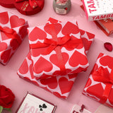 Valentine'S Day Wrapping Paper -Mini Roll- 17 In X 32.8 Ft Red Pink Heart Gift Wrap Paper For Wedding Birthday Baby Shower Party Wrapping Supplies