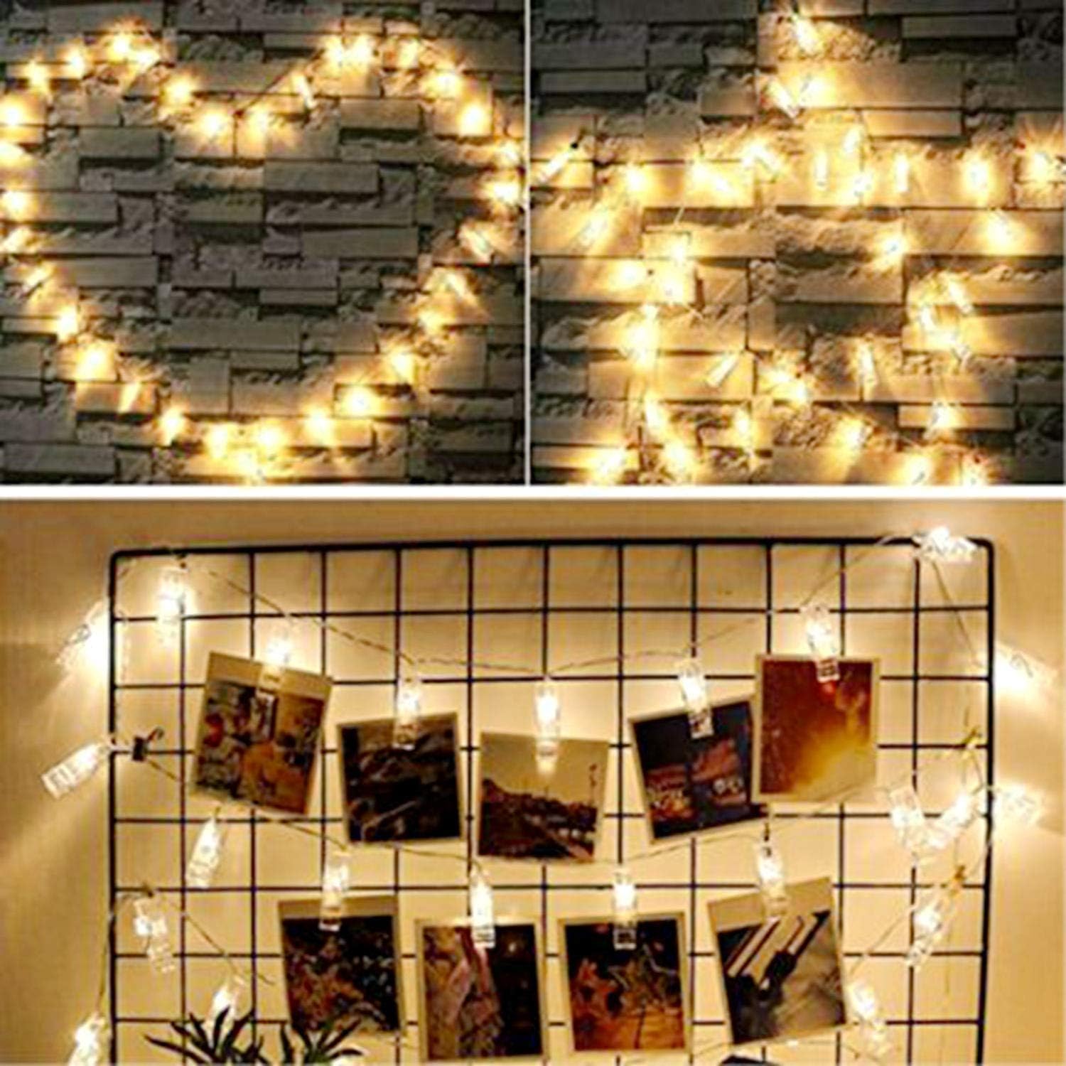 Photo Clip String Lights 33Ft 100 Led Fairy Lights 60 Picture Clips Battery Powered String Light With Clear Clips For Do