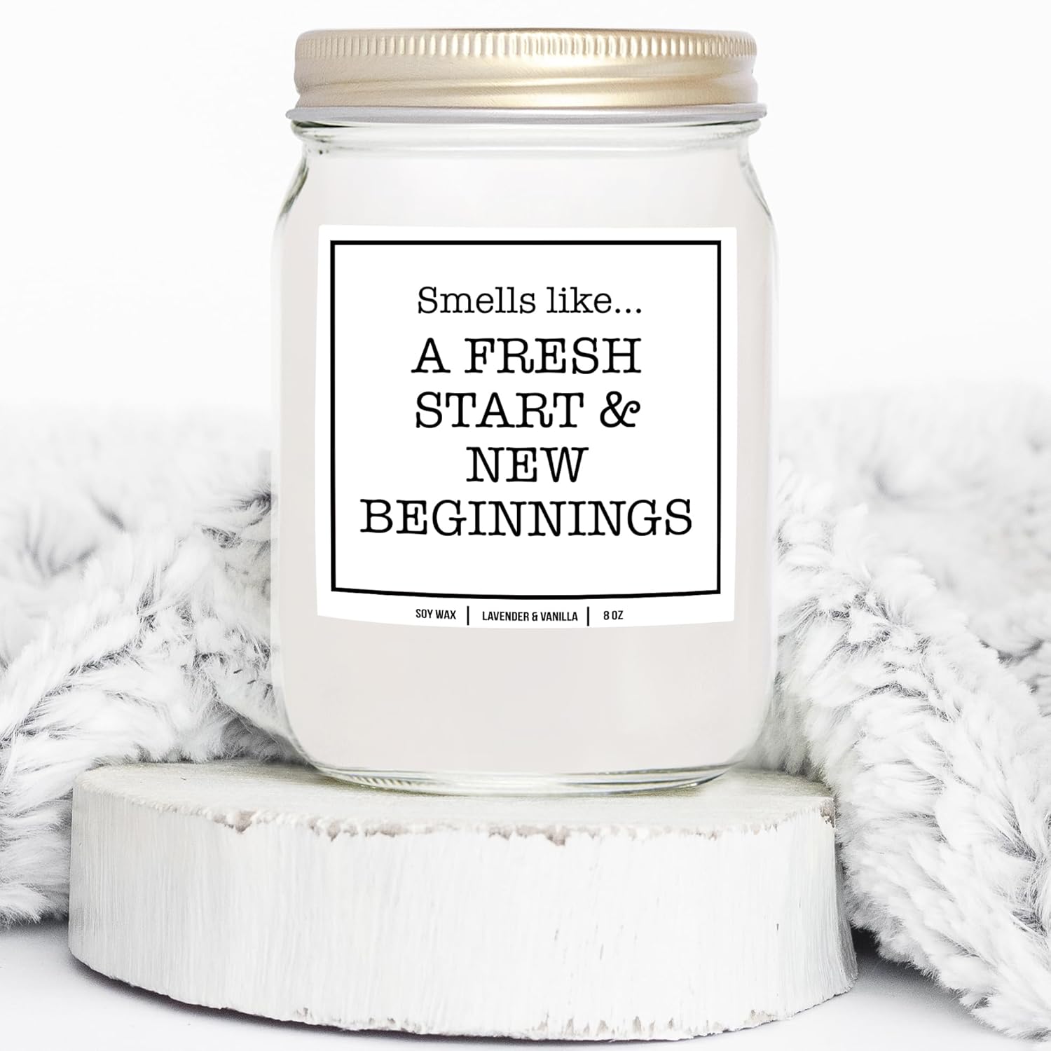 You Nique Designs New Home Candle 8 Oz - New Job Gifts For Women, Get Well, Divorce Candle, Break Up, Housewarming Candles, Housewarming Gift, New Beginnings Gift (Lavender & Vanilla)