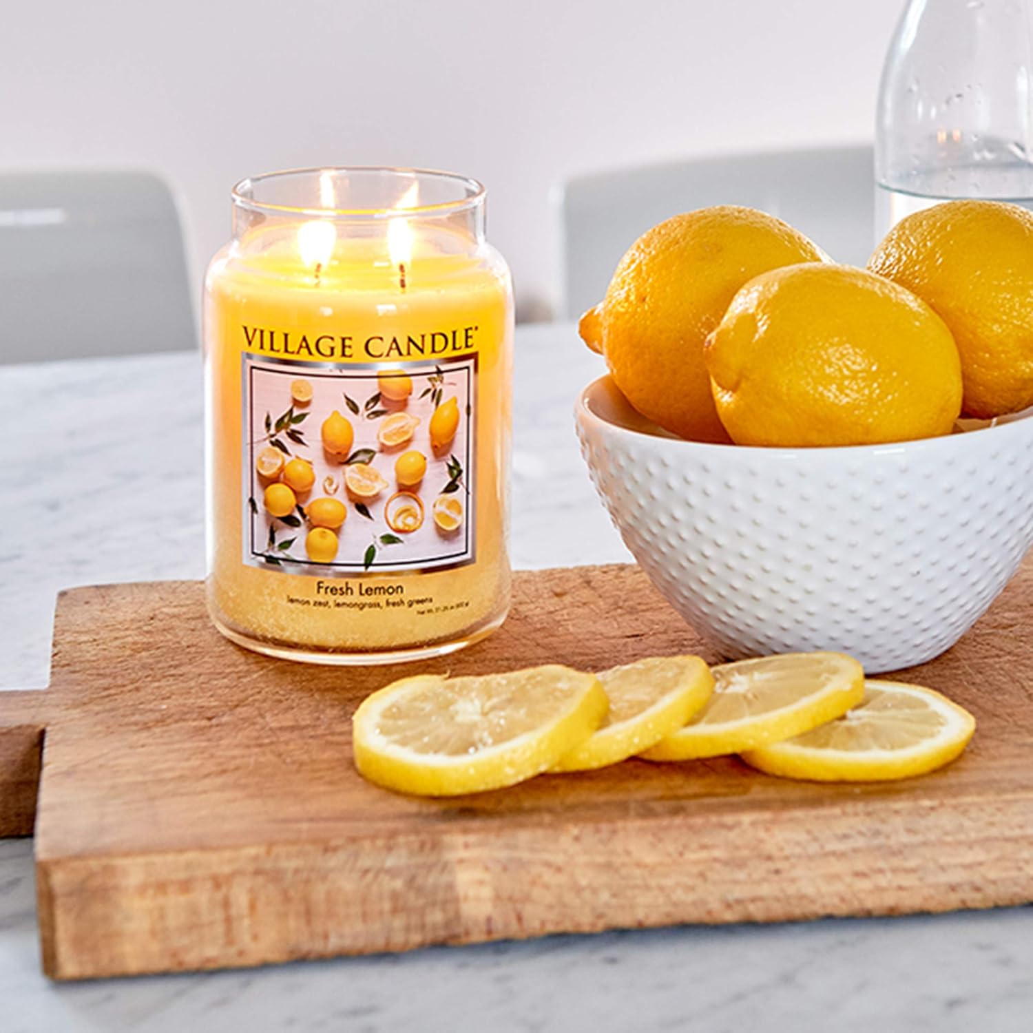 Fresh Lemon Large Apothecary Jar, Scented Candle, Yellow, 21.25 Oz.