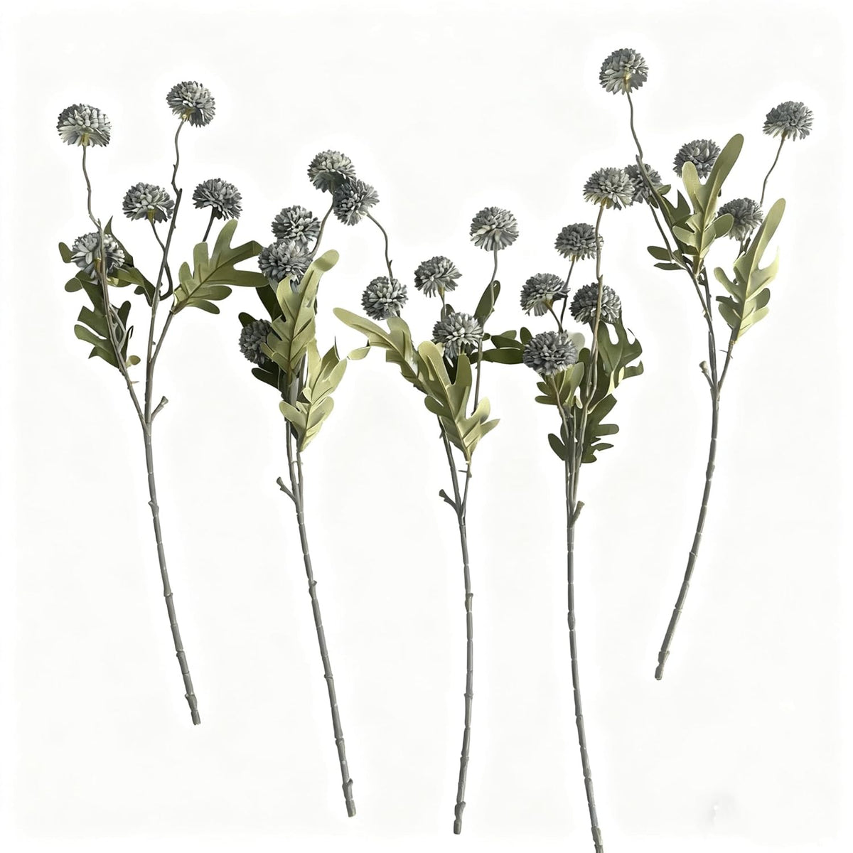 5Pcs Lovely Dandelion Silk Flower, Hyper Realistic Artificial Flowers, Dandelion Artificial Flower, Fall Floral For Wedding Home Decoration, Yard Balcony Porch (Blue)
