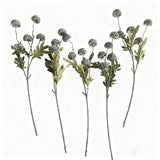 5Pcs Lovely Dandelion Silk Flower, Hyper Realistic Artificial Flowers, Dandelion Artificial Flower, Fall Floral For Wedding Home Decoration, Yard Balcony Porch (Blue)