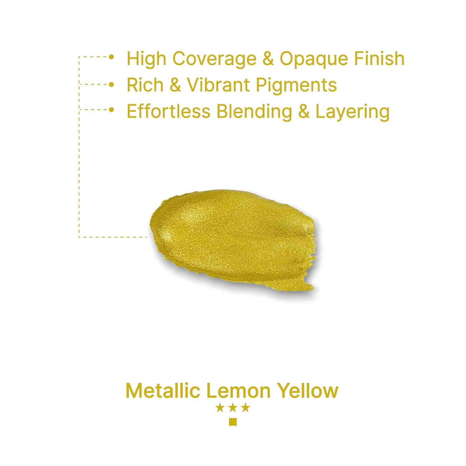 Gouache Metallic Lemon Yellow Refills (50Ml/1.7Oz)|Intense Pigments, Easy Color Refill (2 Pcs.)