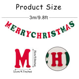 Merry Christmas Banner Red Green Wool Felt Garland Christmas Decorations Indoor Happy Holiday Decorations Cute Hanging Decor For Mantel Fireplace Wall, Kids Bedroom, Living Room,Party Supplies