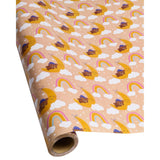 Bear Wrapping Paper 17 Inch X 60 Ft Per Roll For Girls And Boys, Good Night Cute Little Brown Bear Happy Birthday Gift Wrap Paper Roll, Suitable For Birthdays, Parties, Baby Showers