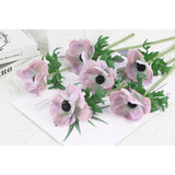 6Pcs Poppy Flowers Artificial, 18 In Poppy Silk Flowers For Diy Bouquet Realistic Faux Anemone Flowers Bulk For Vase Filling Wedding Arrangement Bridal Shower Decorations (Spot Purple)