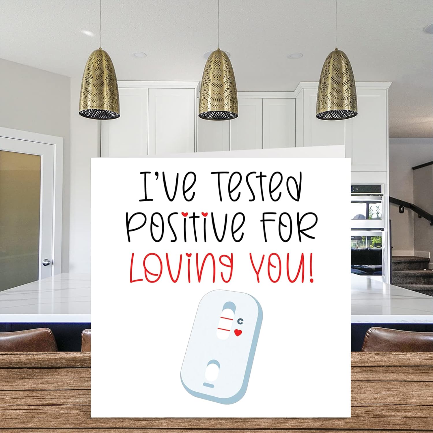 Funny Valentine'S Day Card For Him Her - Tested Positive For Loving You - Love Anniversary Card For Boyfriend Girlfriend Husband Wife Partner, 5.7 X 5.7 Inch Romantic Greeting Cards For Fiance Fiancee