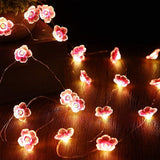 Cherry Blossom Flower String Lights 13FT 40 LED Pink Fairy Lights USB and Battery Operated Decorative Lights for Bedroom Indoor Outdoor Party Home Decor