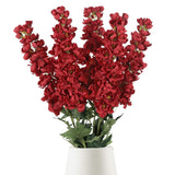 Delphinium Artificial Flowers,5Pcs Long Stem Red Silk Flowers 39" Fake Larkspur Flowers Bulk For Tall Vase Home Wedding Table Decor(Red)