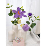 Knitted Flowers Bouquet - Crochet Tulips Roses Daisies Knit Flowers For Mother'S Day Wedding Anniversary Birthday Teacher Appreciation Gifts Home Décor Purple
