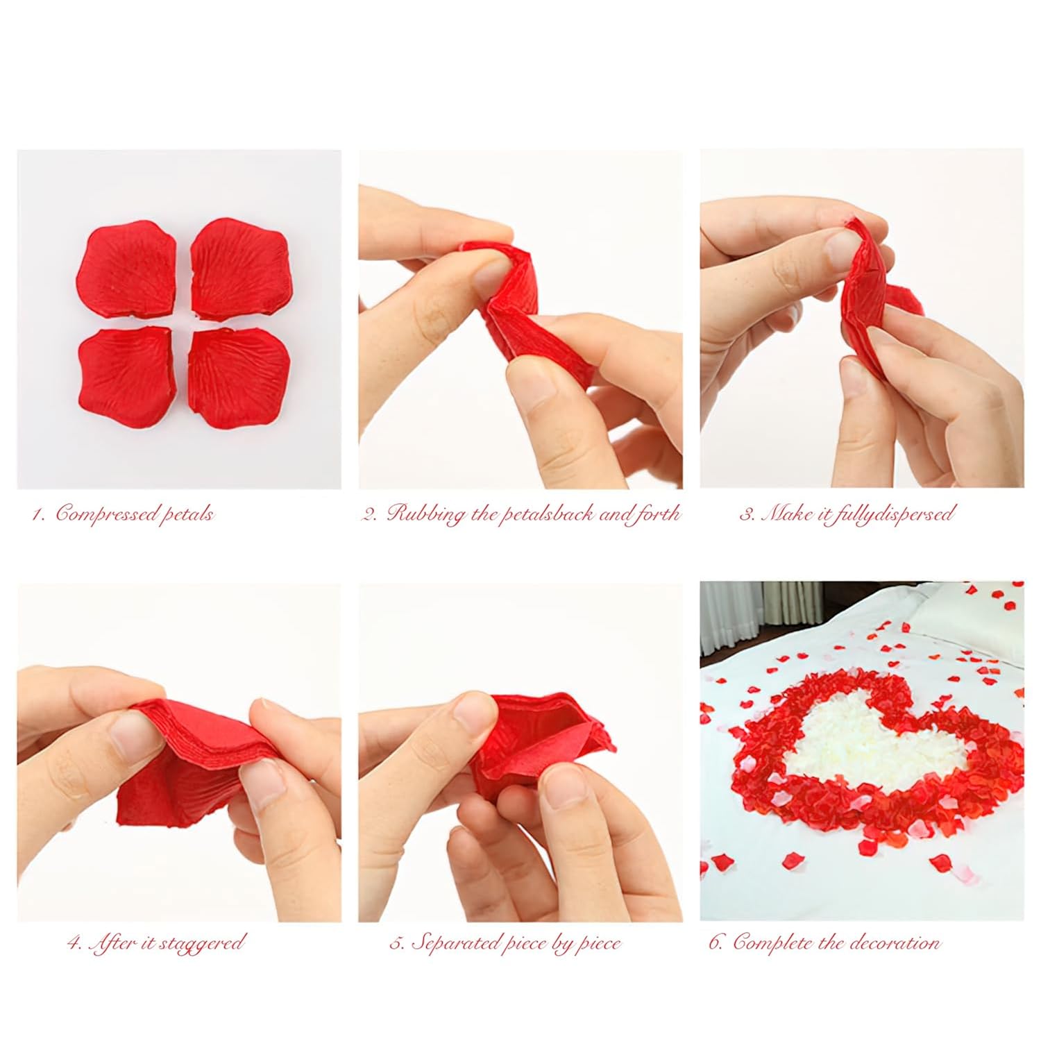 1000Pieces Rose Petals, Artificial Flower Petals Fake Rose Petals For Romantic Night,Wedding,Proposal Anniversary Flower Decorations (Big Red Dot Black)