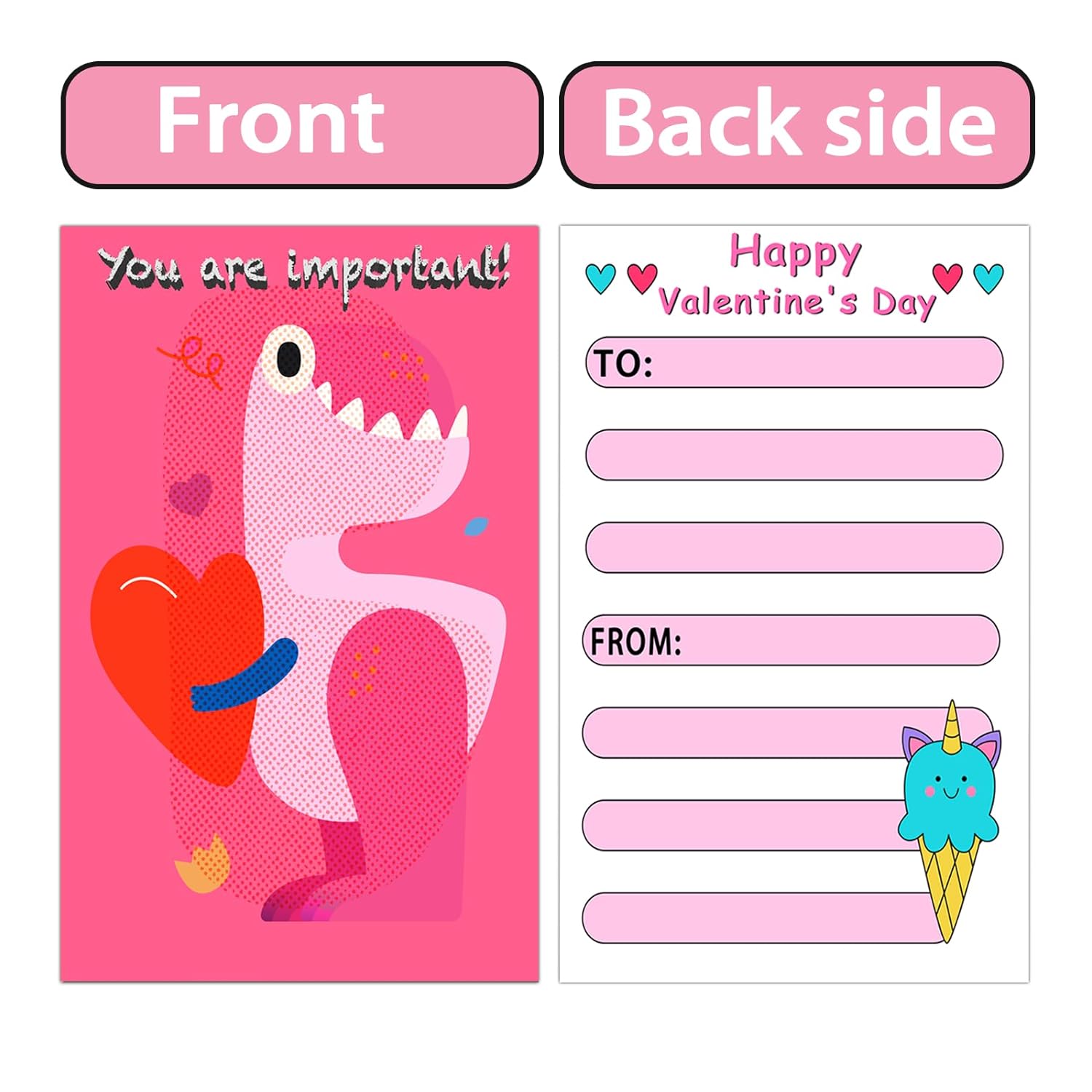Valentines Day Cards For Kids School, 24 Sheets Valentines Cards For Kids Classroom, Valentine'S Day Gifts For Kids, Exchange Kids Gifts For School