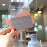 Will You Be My Girlfriend Gray Card Elegant Proposal For Her, Simple And Powerful Card With Pink Envelope